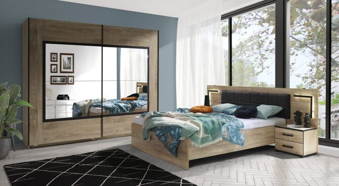 Slaapkamer vera met rustiek hout