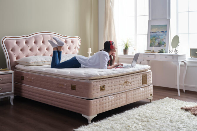 Complete boxspring Visco Lux in stof